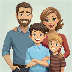 Happy family smiling vector illustration.
