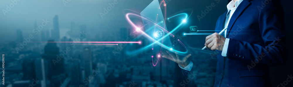 Aufkleber Data science, AI, Data analysis for performance and create insight report, Goal of digital marketing strategy and service through digital channel of search engine on network, Digital transformation.