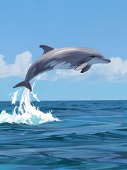 Dolphin Leaping Through the Turquoise Waves