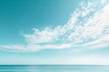 Obraz premium Summer blue sky cloud gradient light white background. Beauty clear cloudy in sunshine calm bright winter air bacground. Gloomy vivid cyan landscape in environment day horizon skyline view spring , ai