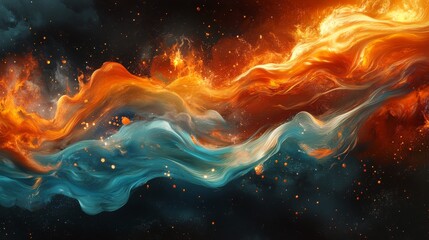 Abstract Cosmic Fire and Water Waves