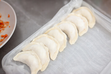 Finished dumplings on a plate