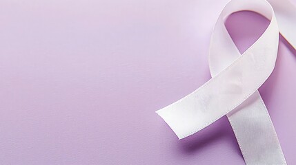White Ribbon on a Purple Background