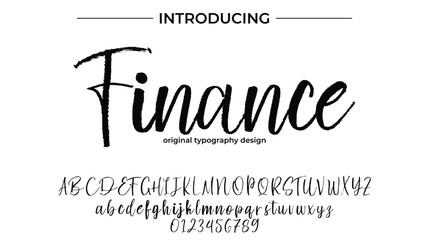 Finance Font Stylish brush painted an uppercase vector letters, alphabet, typeface