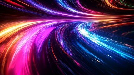 Abstract Swirling Light Trails in Vibrant Colors