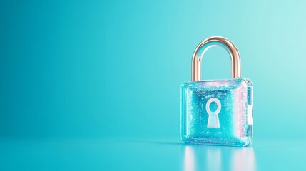 A transparent padlock symbolizes security and protection against phishing related identity theft.