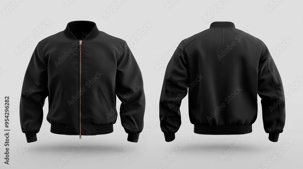 Wall mural Blank black jacket mockup