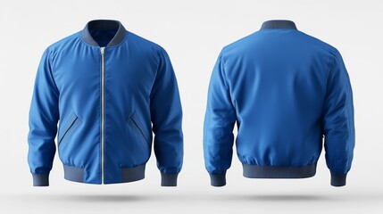 Blank blue jacket mockup
