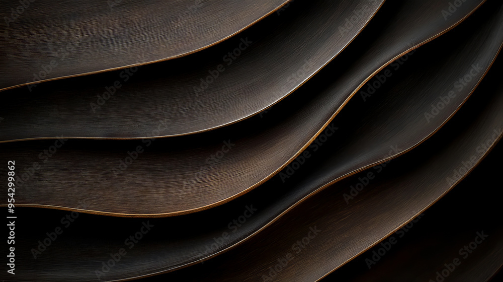 Aufkleber elegant abstract background with dark, layered curved lines creating a flowing, wave-like pattern in