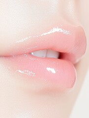 Fototapeta premium Close up of glossy lips