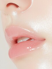 Fototapeta premium Closeup of pink lips