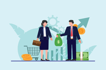 Business concept. Colored flat vector illustration isolated.