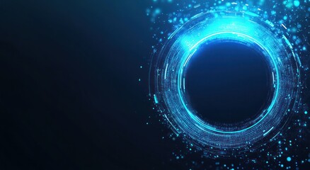 Abstract Blue Circle with Glowing Light