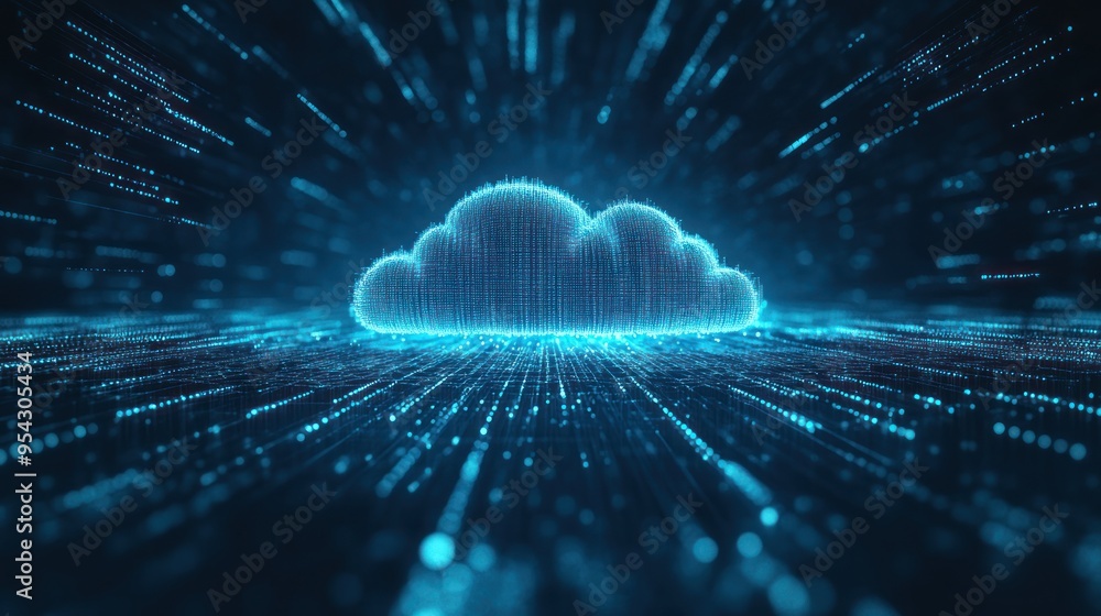 Poster cloud computing, digital data storage, network
