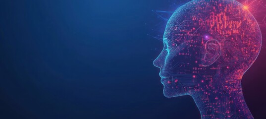 Obraz premium Artificial Intelligence, Digital Portrait