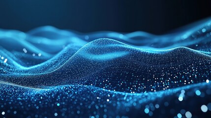 Abstract Blue Digital Waves