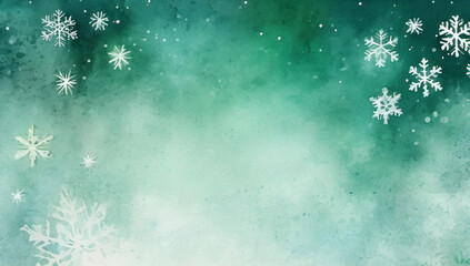 Green Christmas snowflake abstract holiday gradient pattern background room for copy