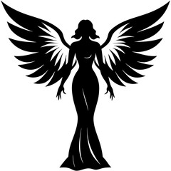 Graceful Angel Silhouette Vector Art