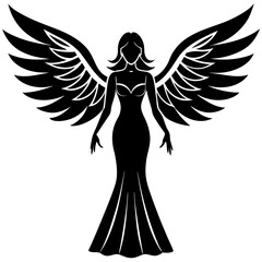 Graceful Angel Silhouette Vector Art