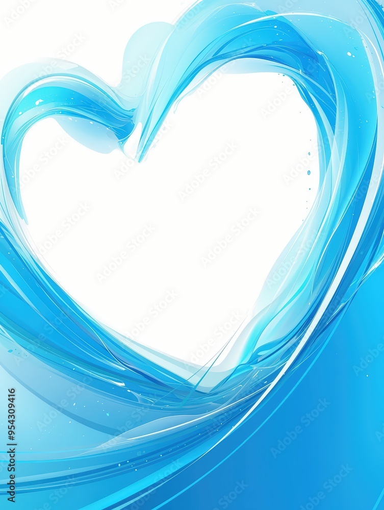 Wall mural abstract heart made of blue water