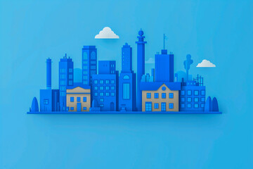 Fototapeta premium city skyline in blue