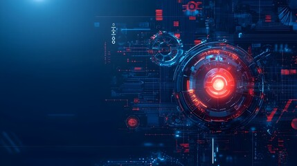 Obraz premium Digital Transformation Concept with Abstract Gears and Circuits