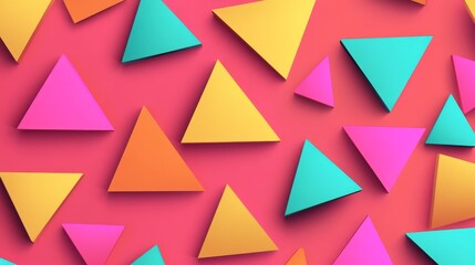 Colorful Triangles Abstract Geometric Pattern Background