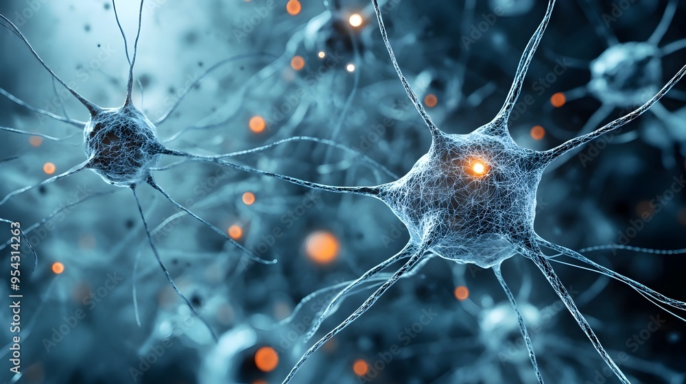 Leinwandbilder Neural Network Visualization with Interconnected Nodes and Connections Representing Learning