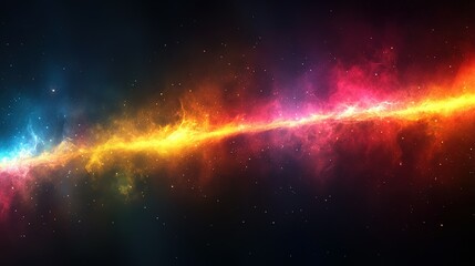 Naklejka premium Abstract Cosmic Nebula with Vibrant Colors and Stars