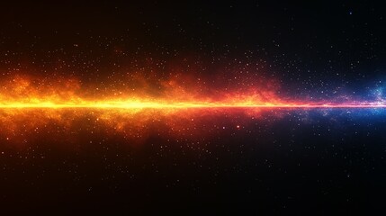 Fototapeta premium A Starry Night Sky with a Blazing Orange and Blue Light Streak