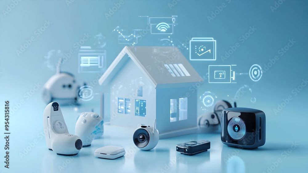 Aufkleber seamlessly integrated smart home devices controlled via central system