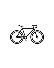 Vector illustration of a bicycle with sleek black lines.