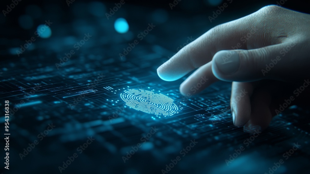 Poster fingerprint scanning technology biometric authentication security