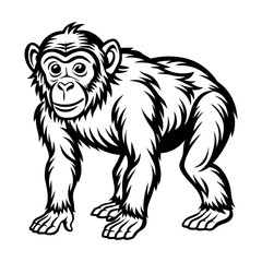 Fototapeta premium A silhouette of a monkey sitting