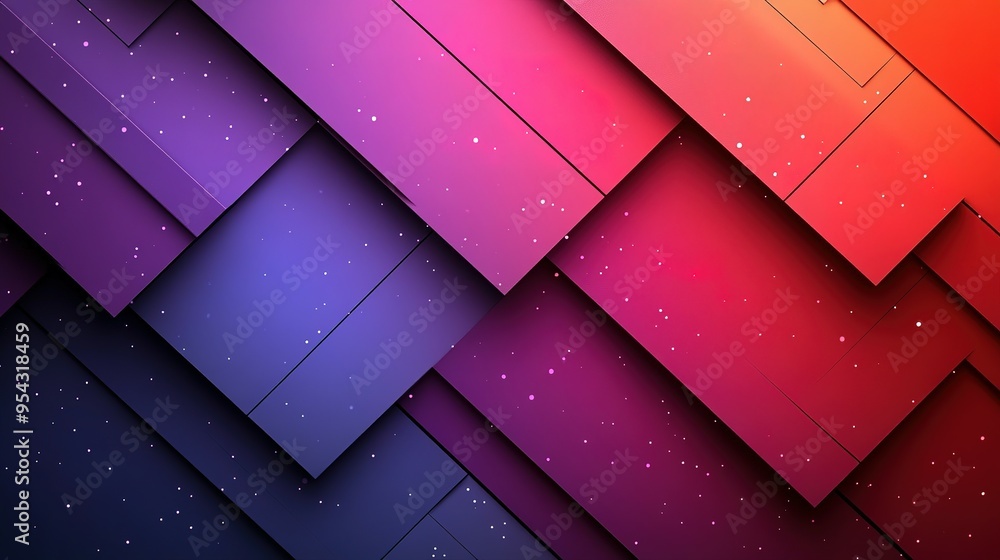 Poster abstract geometric pattern with pink and red gradient