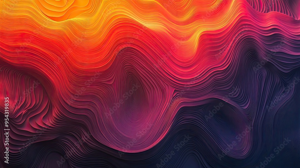Poster abstract background with curved lines and gradient colors