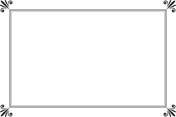 Elements of ornate vintage frames. Black on white classic calligraphy swirls, floral motifs. Design print for greeting cards, wedding invitations, restaurant menu, royal certificates. Set 7
