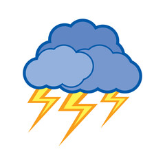 cloud lightning vector illustration