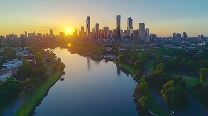 Obraz premium High-angle aerial photography of cities, architectural scenery, drone perspective, panoramic scenery, and high-altitude scenery. 