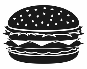 burger black silhouette vector illustration