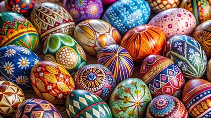 Modern egg decorating techniques using various paints and designs