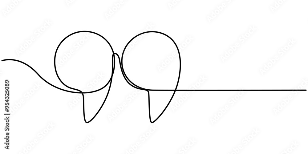 Poster single continuous line drawing of a quote mark. one continuous line of a quote mark drawing. vector 