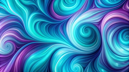 Mesmerizing abstract background of vibrant turquoise blue and purple swirls