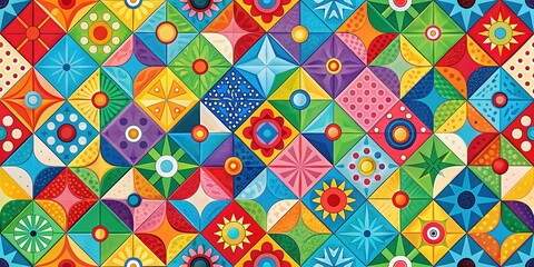 Fototapeta premium colorful geometric patterns kids discovery