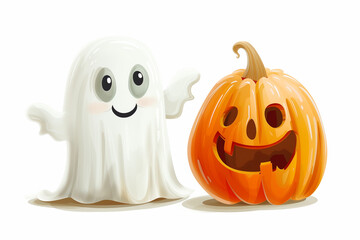 halloween pumpkin, ghost