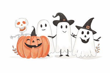 halloween pumpkin, ghost