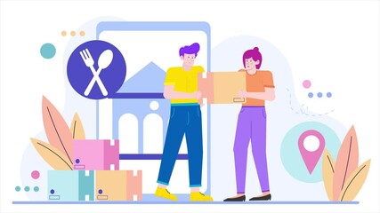 people managing event as event organizer team illustration business animated video