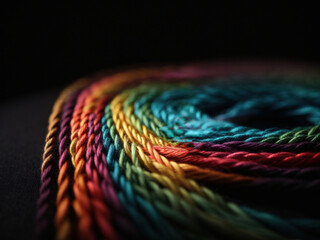 Obraz premium multi colorful treads on black background