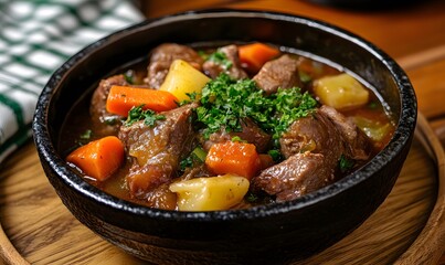 Beef stew with various vegetables, Generative AI