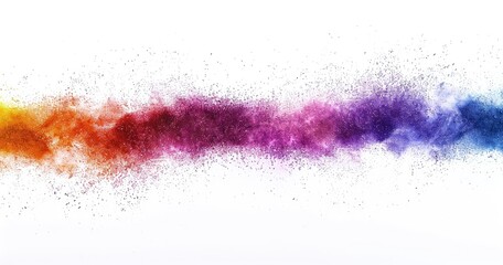 Fototapeta premium A colorful abstract splash of powdery particles on a white background.